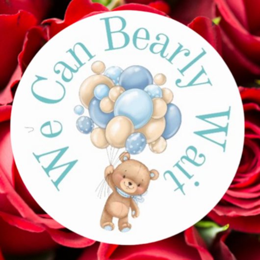 We kunnen nog lang wachten op Boy Baby shower Ronde Sticker