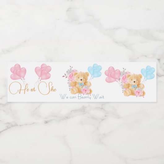 We kunnen nog lang wachten op Gender Reveal Waterfles Etiket (Enkel label)