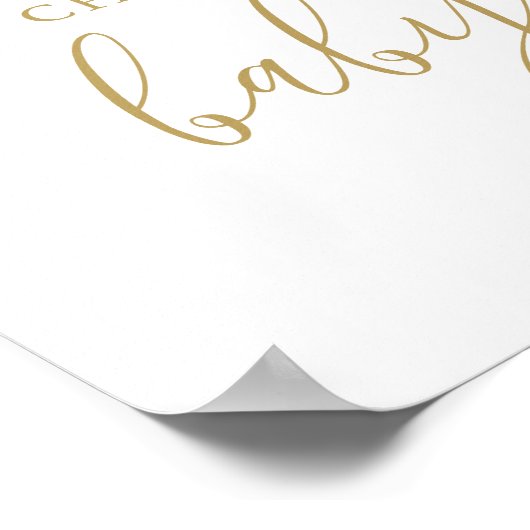 We kunnen snel wachten met roze Baby shower welkom Poster (Hoek)