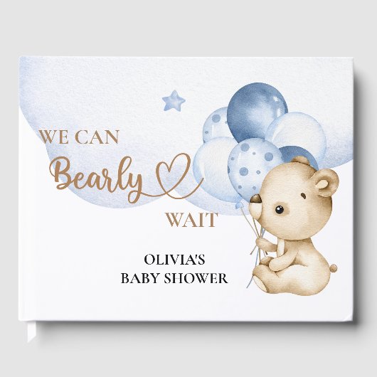We kunnen snel wachten op baby shower gastenboek (Voorkant)