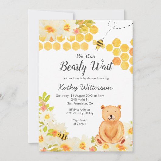 We kunnen snel wachten op baby shower Uitnodiging (Voorkant)