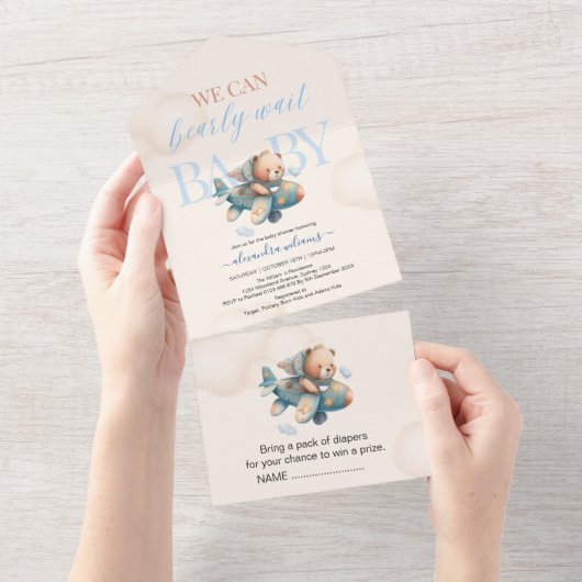 We kunnen snel wachten op het baby shower all in one uitnodiging (Afscheurbaar)