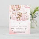We kunnen snel wachten op het Baby shower van Pink Kaart (Staand voorkant)
