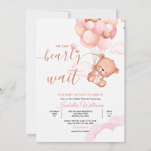 We kunnen snel wachten op het Baby shower van Pink Kaart (Voorkant)