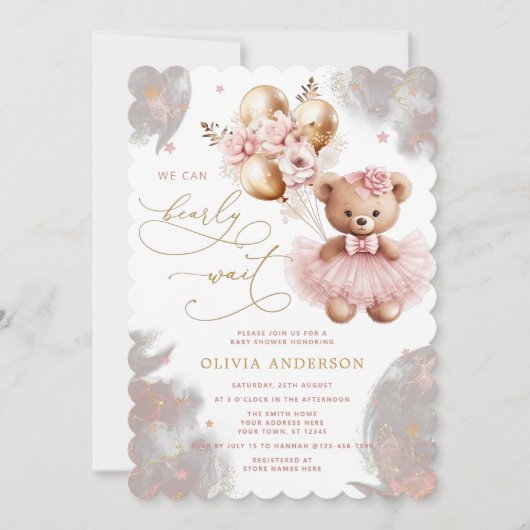 We kunnen snel wachten op het Baby shower van Pink Kaart (Voorkant)