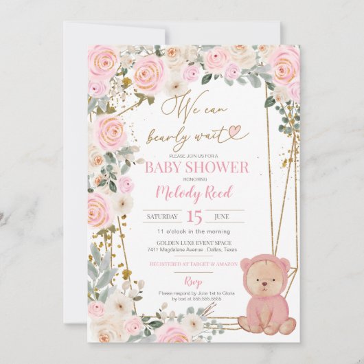 We kunnen snel wachten op het Baby shower van Pink Kaart (Voorkant)