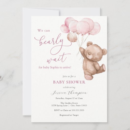 We kunnen snel wachten op het Baby shower van Pink Kaart (Voorkant)