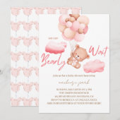 We kunnen snel wachten op het roze Beer Baby showe Kaart (Voorkant / Achterkant)