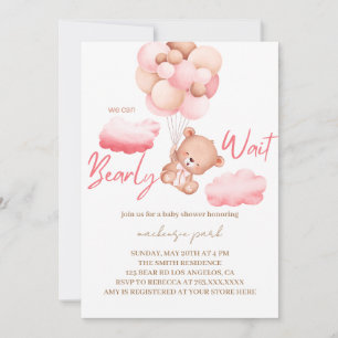 We kunnen snel wachten op het roze Beer Baby showe Kaart