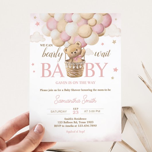 We kunnen snel wachten op het roze Beer Baby showe Kaart