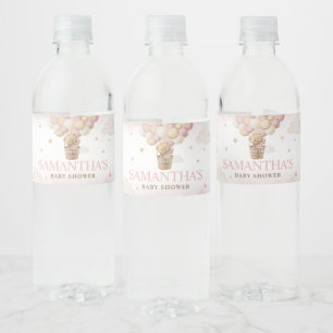 We kunnen snel wachten op het roze Beer Baby showe Waterfles Etiket