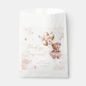 We kunnen snel wachten op roze Baby shower Bedankzakje (Voorkant)