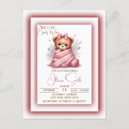 We kunnen snel wachten op roze Baby shower Briefkaart