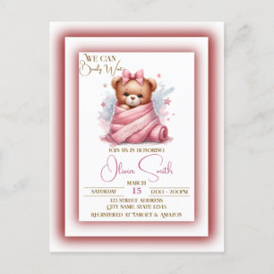 We kunnen snel wachten op roze Baby shower Briefkaart
