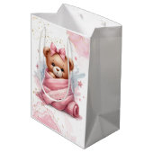 We kunnen snel wachten op roze Baby shower Medium Cadeauzakje (Achterkant Gekanteld)