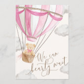 We kunnen snel wachten op roze Baby shower Menu (Achterkant)