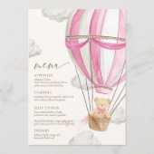 We kunnen snel wachten op roze Baby shower Menu (Voorkant)