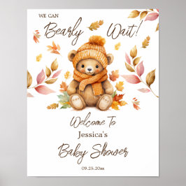We kunnen snel wachten op roze Baby shower Poster