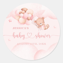 We kunnen snel wachten op roze Baby shower Ronde Sticker