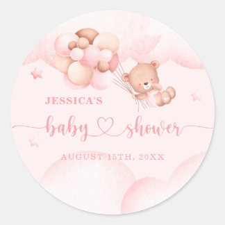 We kunnen snel wachten op roze Baby shower Ronde Sticker