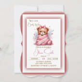 We kunnen snel wachten op roze Baby shower Save The Date (Voorkant)