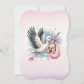 We kunnen snel wachten op roze Baby shower Save The Date (Achterkant)