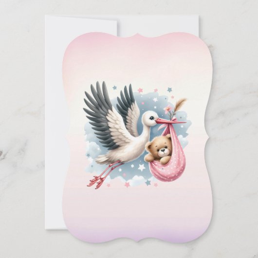 We kunnen snel wachten op roze Baby shower Save The Date (Achterkant)