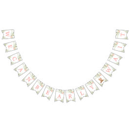 We kunnen snel wachten op roze groen baby shower vlaggetjes