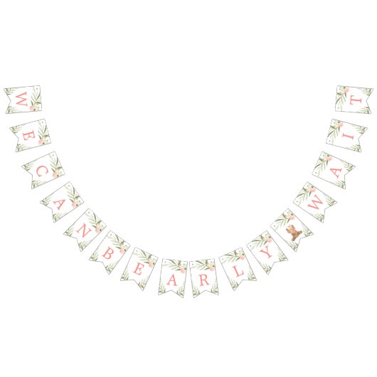 We kunnen snel wachten op roze groen baby shower vlaggetjes (Alle)