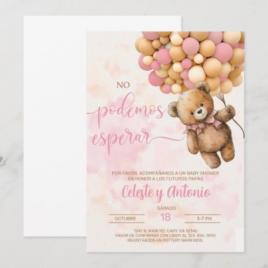 We kunnen snel wachten tot baby shower Spaans uitn Kaart (Voorkant / Achterkant)