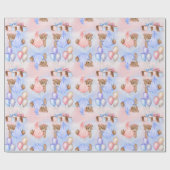 We kunnen snel wachten tot de Beren roze blauw zij Cadeaupapier (Vlak)