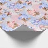 We kunnen snel wachten tot de Beren roze blauw zij Cadeaupapier (Hoek)