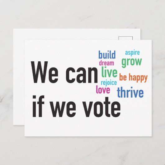 We kunnen stemmen als we stemmen - Single Briefkaart (Voorkant / Achterkant)
