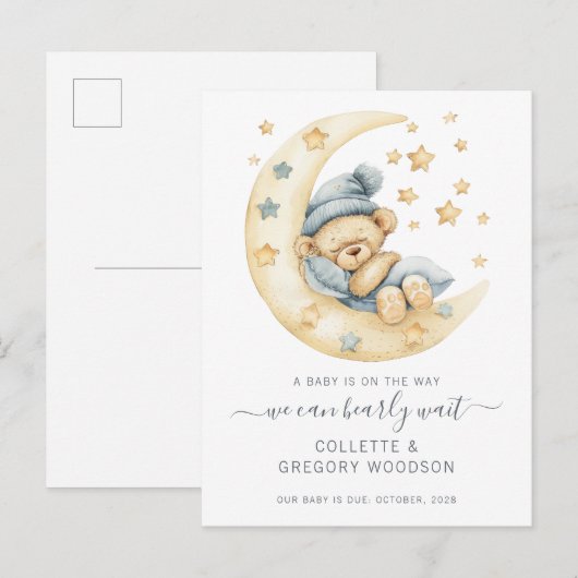 We kunnen Teddy Bear bijna niet verwachten tijdens Aankondigingskaart (Voorkant / Achterkant)