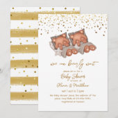 We kunnen twee keer wachten op neutraal Baby showe Kaart (Voorkant / Achterkant)