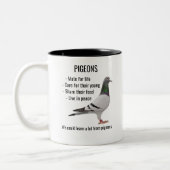 We kunnen veel leren over duivenduiven. tweekleurige koffiemok (Links)