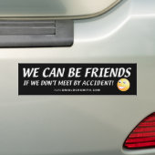 WE KUNNEN VRIENDS-SMILEY ZIJN BUMPERSTICKER (Op auto)