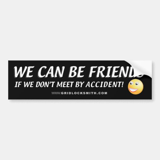 WE KUNNEN VRIENDS-SMILEY ZIJN BUMPERSTICKER (Voorkant)