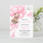 We kunnen vroeg wachten op roze Baby shower uitnod Kaart (Staand voorkant)