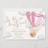 We kunnen vroeg wachten op roze Baby shower uitnod Kaart (Voorkant)