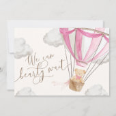 We kunnen vroeg wachten op roze Baby shower uitnod Kaart (Achterkant)