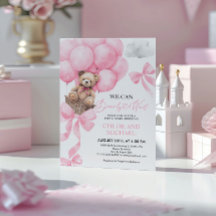 We kunnen vroeg wachten op roze Baby shower uitnod