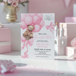 We kunnen vroeg wachten op roze Baby shower uitnod Kaart
