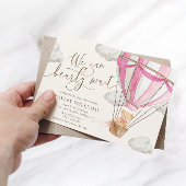 We kunnen vroeg wachten op roze Baby shower uitnod Kaart