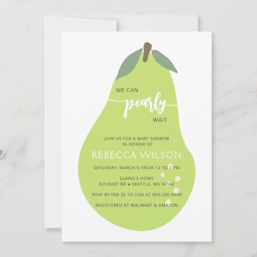 We kunnen vrolijk wachten op Herfst Pear Baby show Kaart (Voorkant)