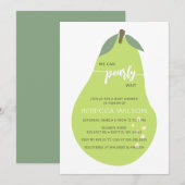 We kunnen vrolijk wachten op Herfst Pear Baby show Kaart (Voorkant / Achterkant)