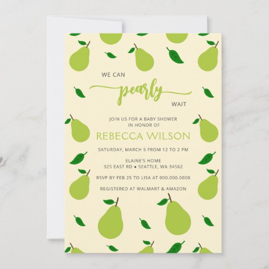 We kunnen vrolijk wachten op Herfst Pear Baby show Kaart (Voorkant)