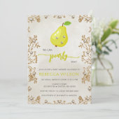 We kunnen vrolijk wachten op Herfst Pear Baby show Kaart (Staand voorkant)