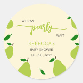 We kunnen vrolijk wachten op Herfst Pear Baby show Ronde Sticker