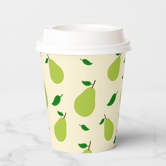 We kunnen vrolijk wachten op Herfst Pear Papieren Bekers (Achterkant)